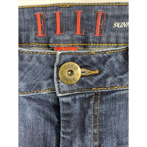 Elle Jeans Womens Size 10 Skinny Boyfriend Distress Dark Wash Denim Casual - Picture 3 of 14